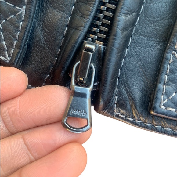 Barney’s Co-Op Black Motorcycle Bomber Leather Jacket Men’s Size XL - Picture 6 of 8